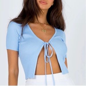Princess Polly Oakland Top SZ XS/S Light Blue